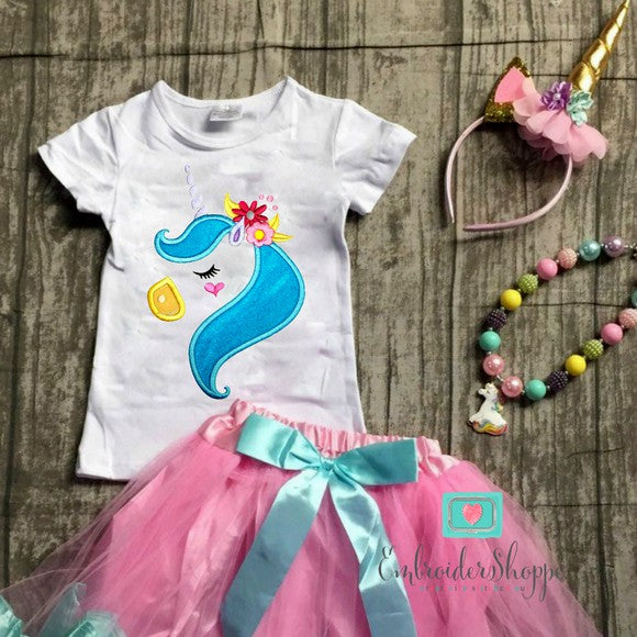 Unicorn Side Face 4 Applique