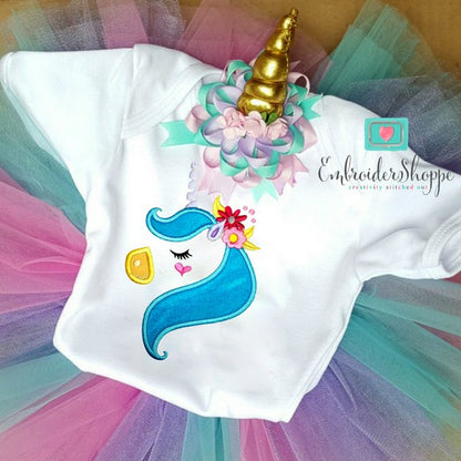 Unicorn Side Face 4 Applique