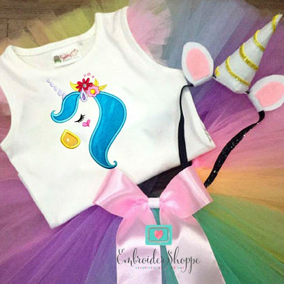 Unicorn Side Face 4 Applique