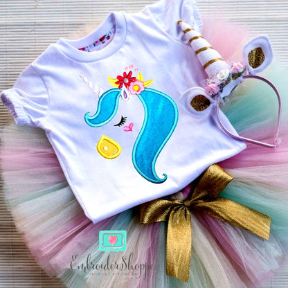 Unicorn Side Face 4 Applique