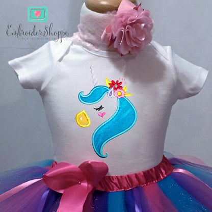 Unicorn Side Face 4 Applique