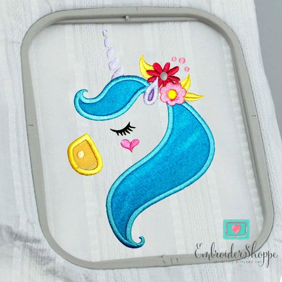 Unicorn Side Face 4 Applique
