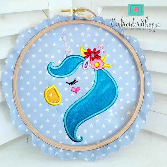 Unicorn Side Face 4 Applique