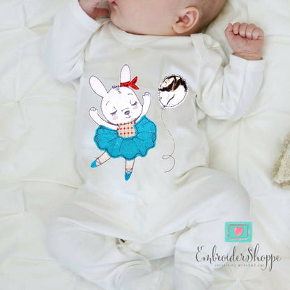 Birthday Bunny Raw Edge Applique