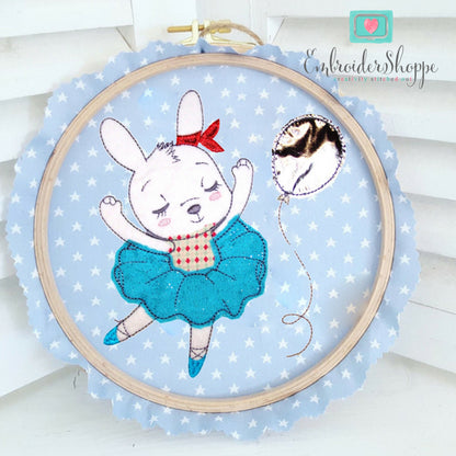 Birthday Bunny Raw Edge Applique