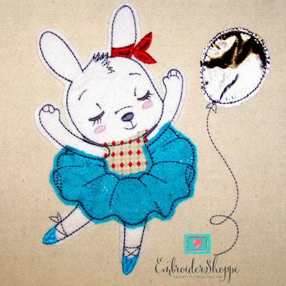 Birthday Bunny Raw Edge Applique