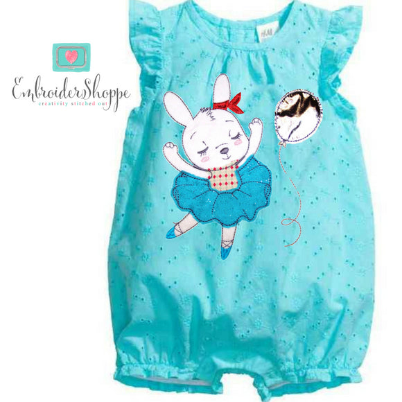 Birthday Bunny Raw Edge Applique