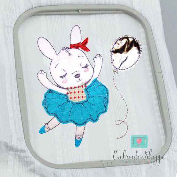 Birthday Bunny Raw Edge Applique