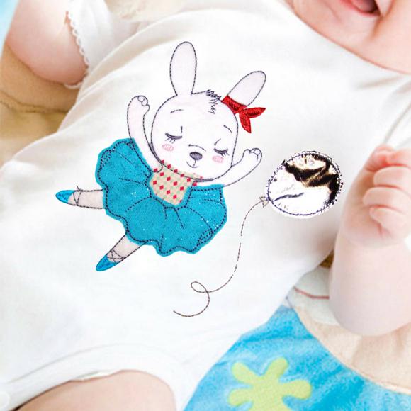 Birthday Bunny Raw Edge Applique