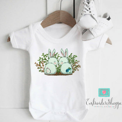 Bunnies in Bush Raw Edge Applique