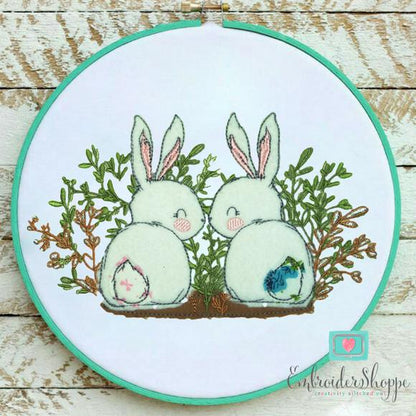 Bunnies in Bush Raw Edge Applique