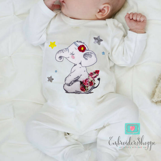 Circus Elephant Raw Edge Applique