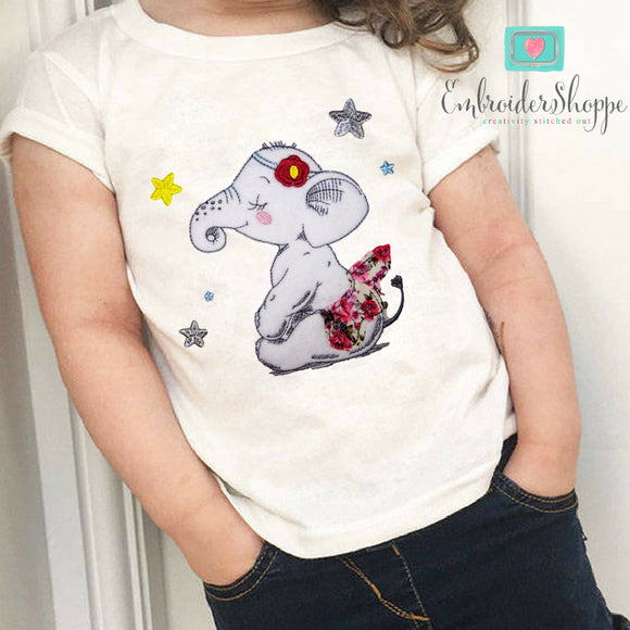 Circus Elephant Raw Edge Applique