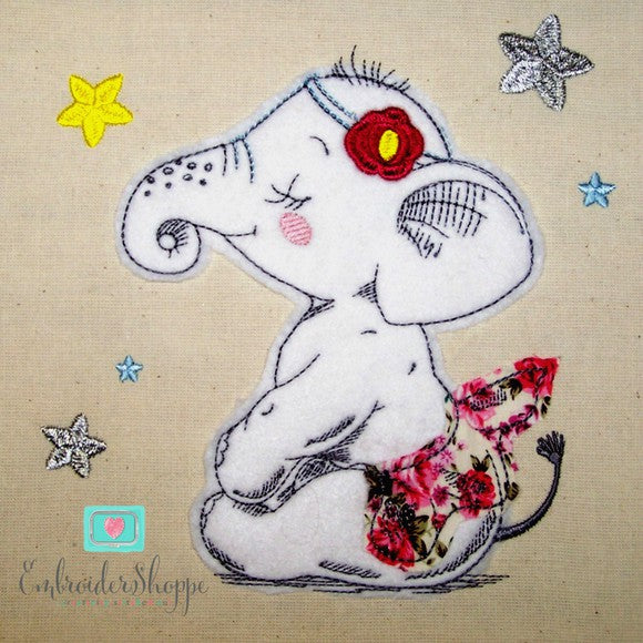 Circus Elephant Raw Edge Applique