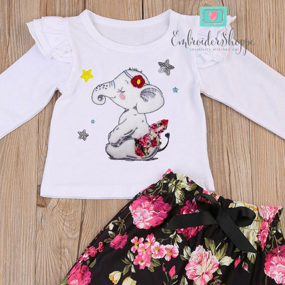 Circus Elephant Raw Edge Applique