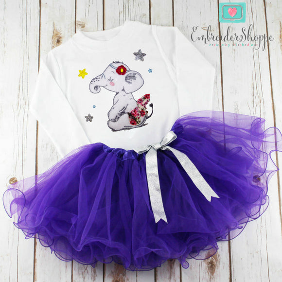 Circus Elephant Raw Edge Applique