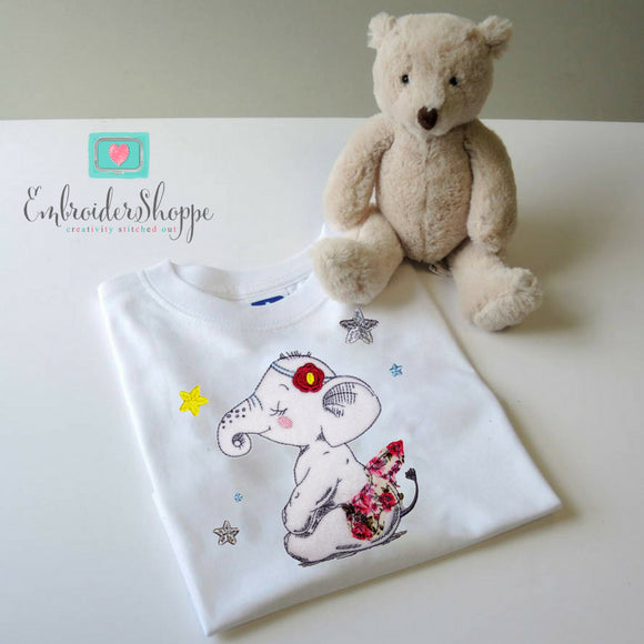 Circus Elephant Raw Edge Applique