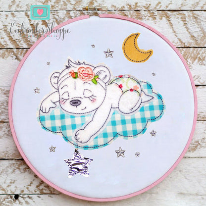 Sleeping Bertha Bear Raw Edge Applique