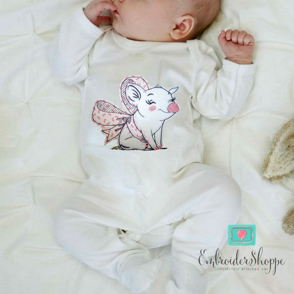 Smiling Piggles Raw Edge Applique