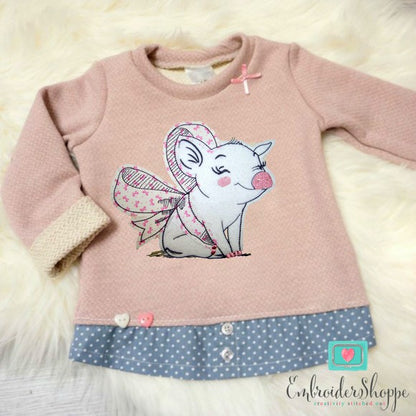 Smiling Piggles Raw Edge Applique