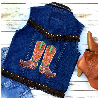 Cascading Swirls Cowboy Boot