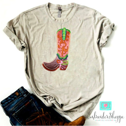 Cascading Swirls Cowboy Boot