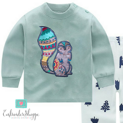 Tribal Squirrel Applique