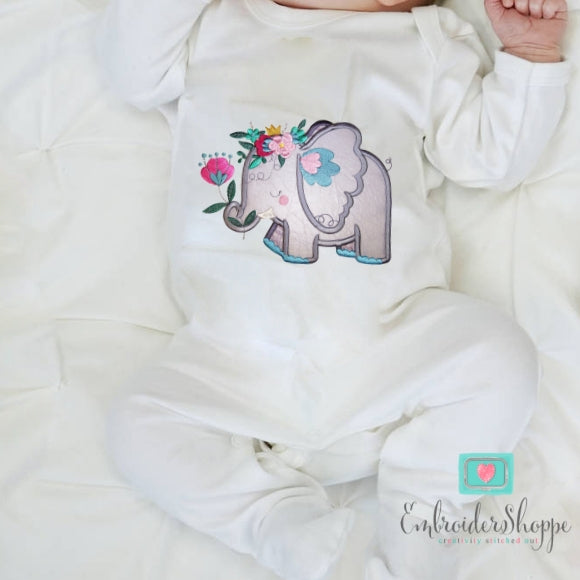 Baby Elephant Party Applique