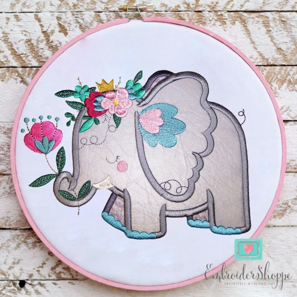 Baby Elephant Party Applique