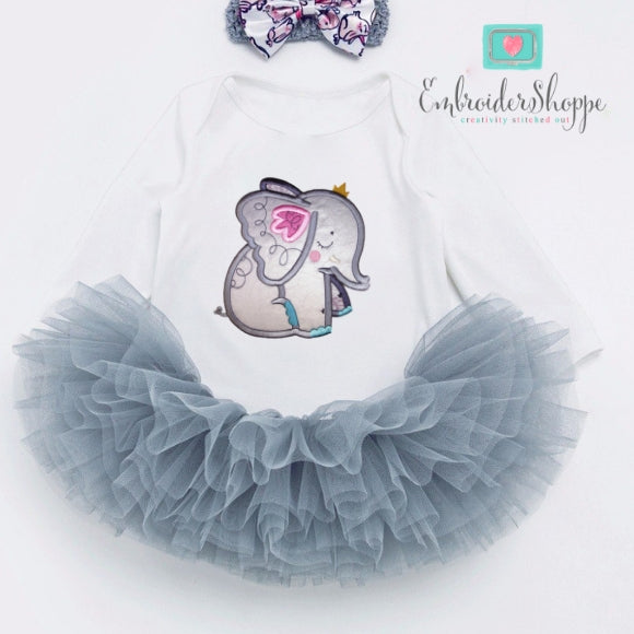 Baby Elephant Party Applique