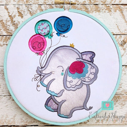 Baby Elephant Party Applique
