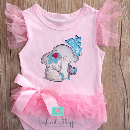 Baby Elephant Party Applique