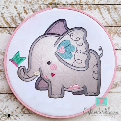 Baby Elephant Party Applique