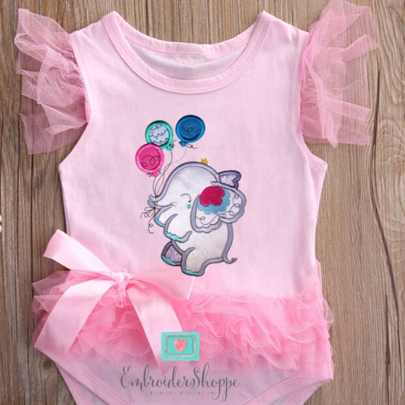 Baby Elephant Party Applique