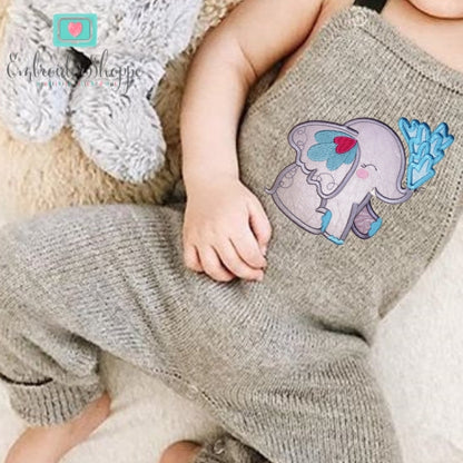Baby Elephant Party Applique