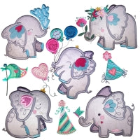 Baby Elephant Party Applique