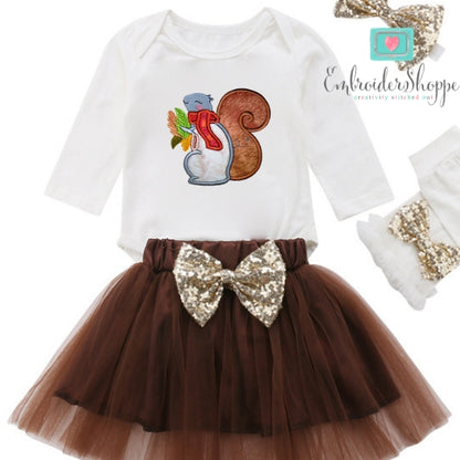 Autumn Squirrel Applique