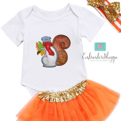 Autumn Squirrel Applique