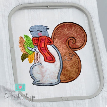 Autumn Squirrel Applique