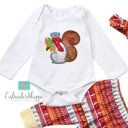 Autumn Squirrel Applique