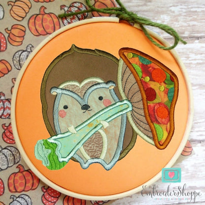 Hedgehog and Mushroom Applique