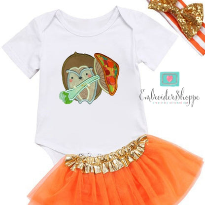 Hedgehog and Mushroom Applique