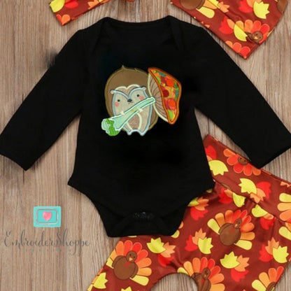 Hedgehog and Mushroom Applique