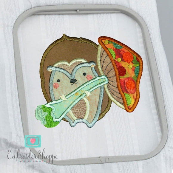 Hedgehog and Mushroom Applique