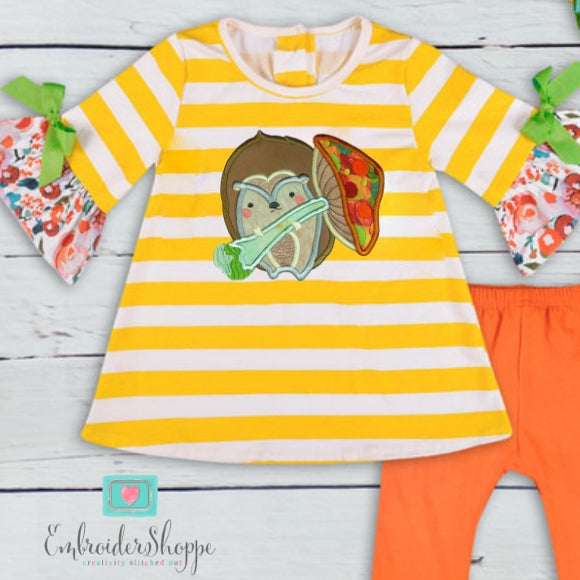 Hedgehog and Mushroom Applique