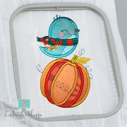 Pumpkin Birdy Applique