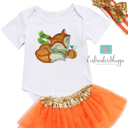Pumpkin Foxy Applique