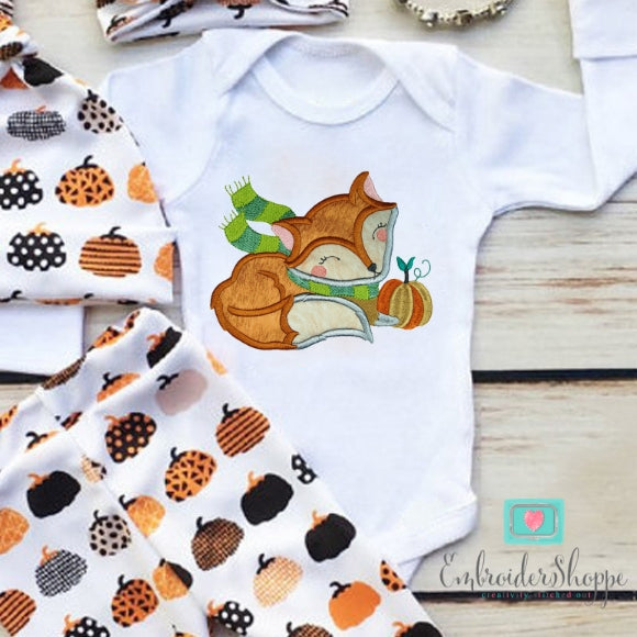 Pumpkin Foxy Applique