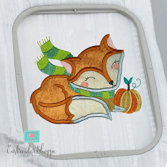 Pumpkin Foxy Applique