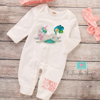 Unicorn Cat Applique Set